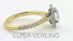 Oval Cut Ballerina Diamond Halo Engagement Ring in Yellow Gold