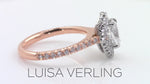 Oval Cut Ballerina Diamond Halo Engagement Ring in Rose Gold
