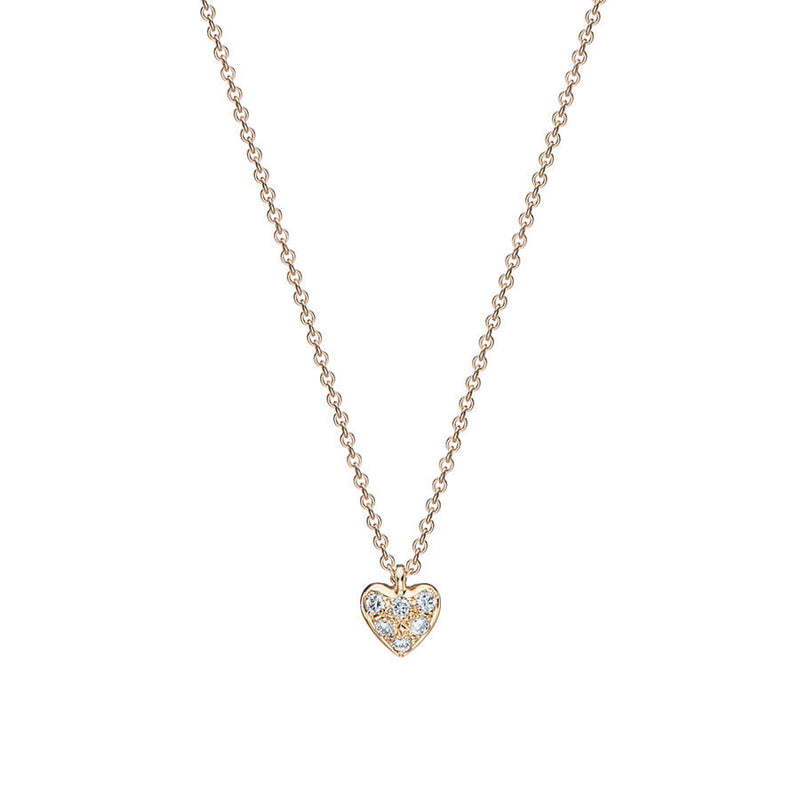 Diamond Heart Necklace in Yellow Gold