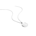 Solid White Gold Disc Necklace