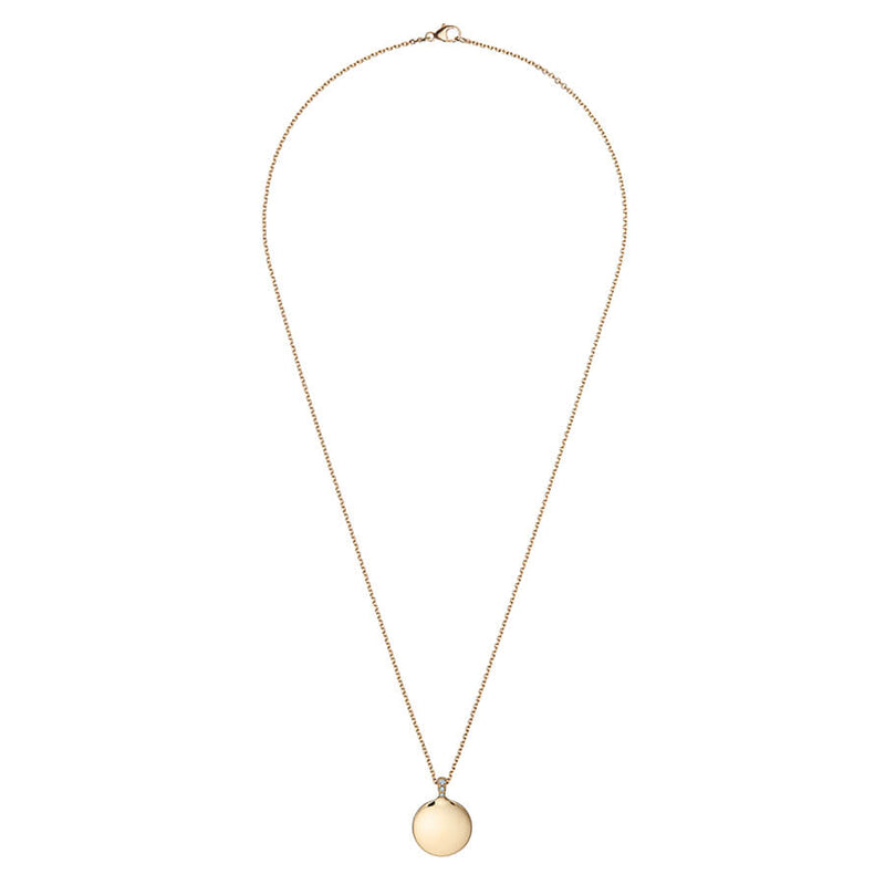 Solid Gold Disc Necklace