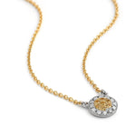 Sunshine Yellow Sapphire & Diamond Disc Necklace