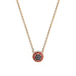 Poppy Disc Necklace featuring Rubies & Black Diamonds