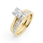 Emerald Cut Diamond Solitaire Engagement Ring in Yellow Gold