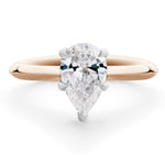 Pear Cut Diamond Solitaire Engagement Ring in Rose Gold