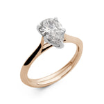 Pear Cut Diamond Solitaire Engagement Ring in Rose Gold