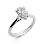 Pear Cut Diamond Solitaire Engagement Ring in Platinum