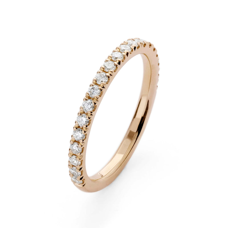 Claw Set Diamond Wedding Ring in Rose Gold