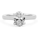 Oval Cut Solitaire Diamond Engagement Ring in Platinum