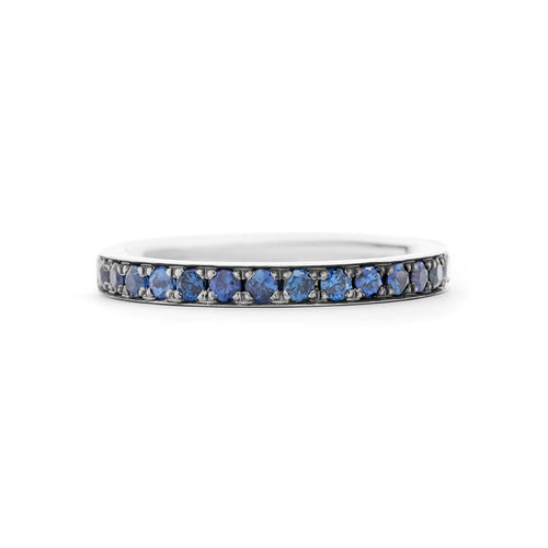 Blue Sapphire Pavé Set Eternity Ring