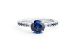 Blue Sapphire Baleyage Engagement Ring