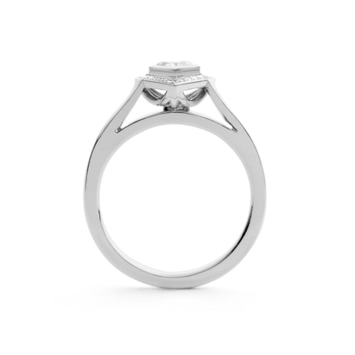 Triangular Trillion Cut Diamond Engagement Ring in Platinum