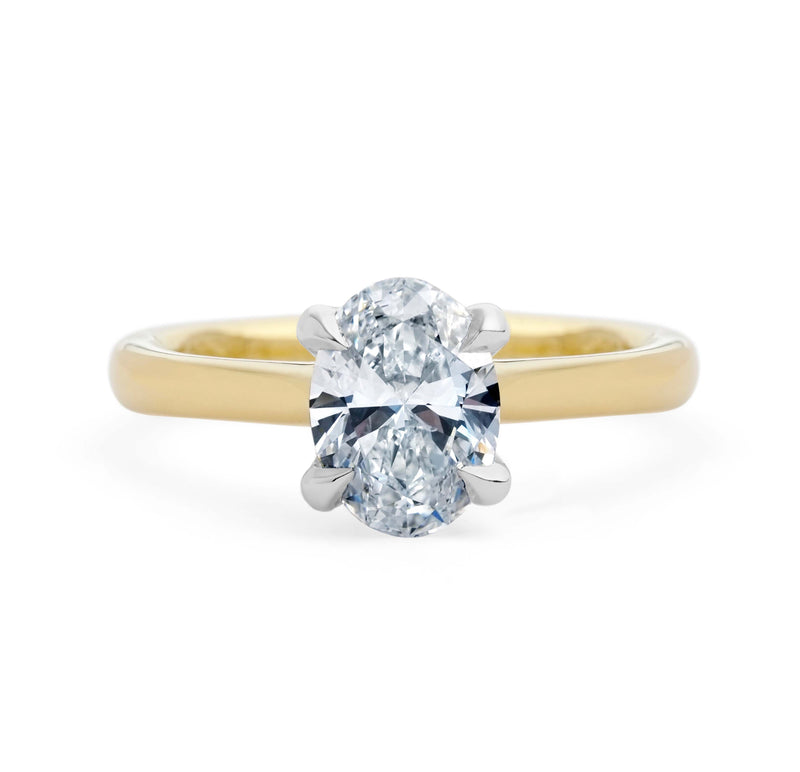 Oval Cut Solitaire Diamond Engagement Ring in Yellow Gold