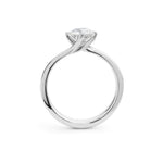 Solitaire Round Brilliant Cut Diamond Engagement Ring with a Twist in Platinum