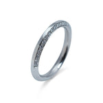 Triple Slender Angled Gold & Diamond Geometric Ring in Platinum