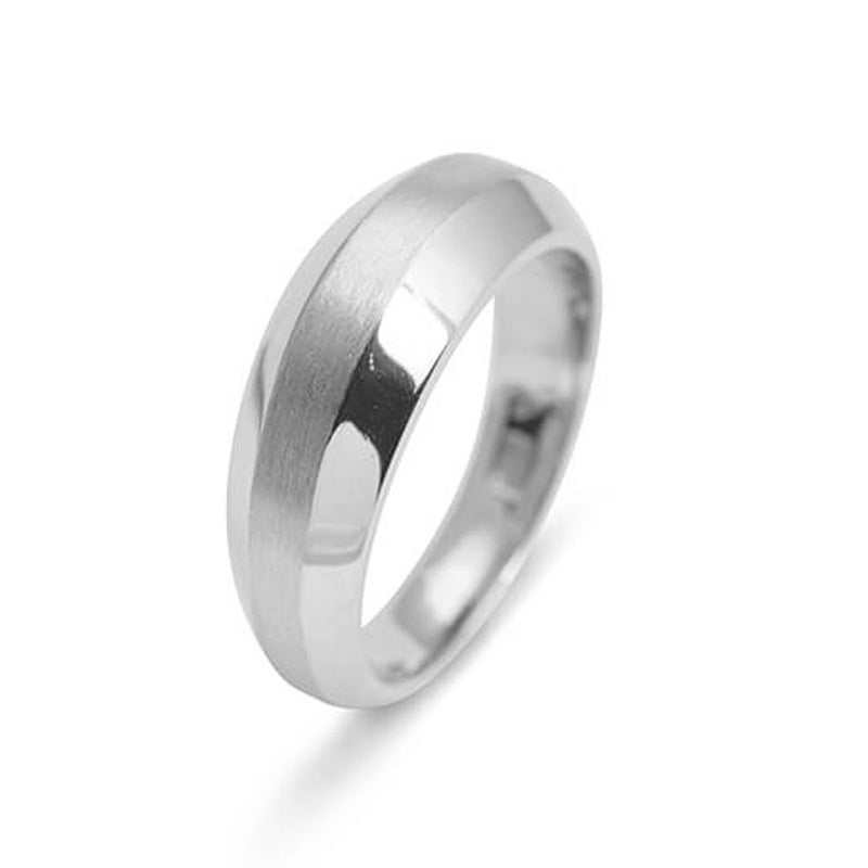Wide Triple Angled Platinum Geometric Ring