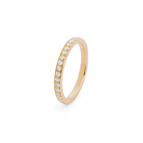 Vintage Style Pavé Diamond Wedding Ring in Rose Gold