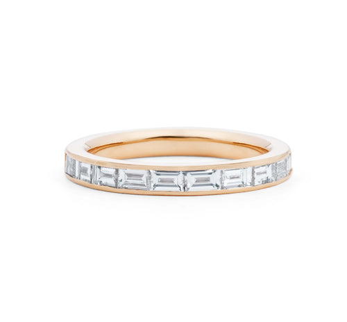Baguette Cut Diamond Ring in Rose Gold