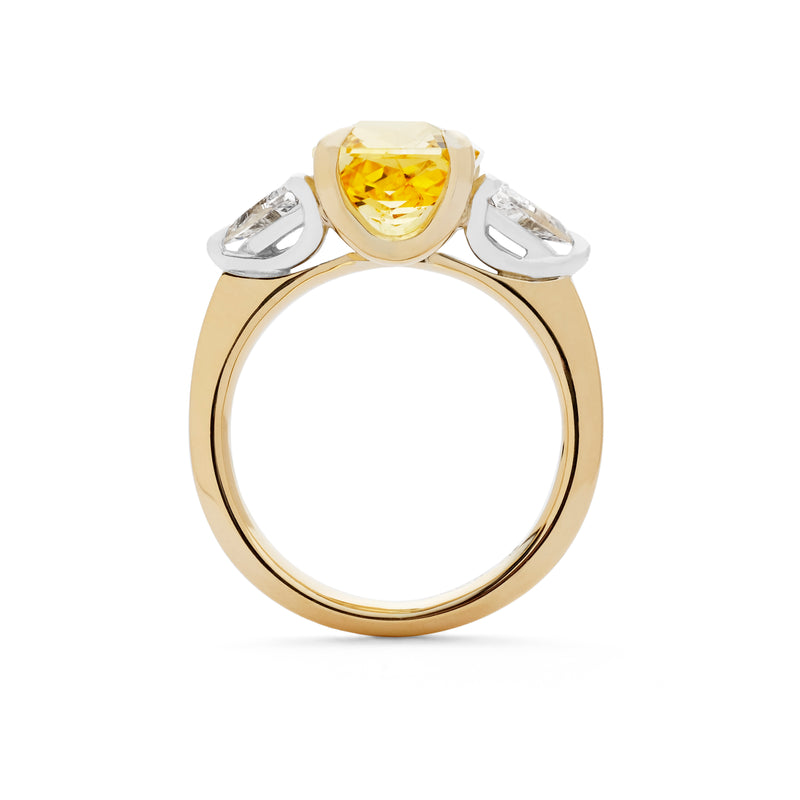 Yellow Sapphire with Trillions
