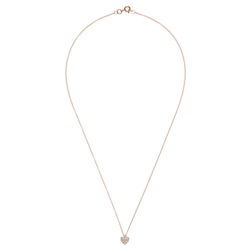 Diamond Heart Necklace in Rose Gold
