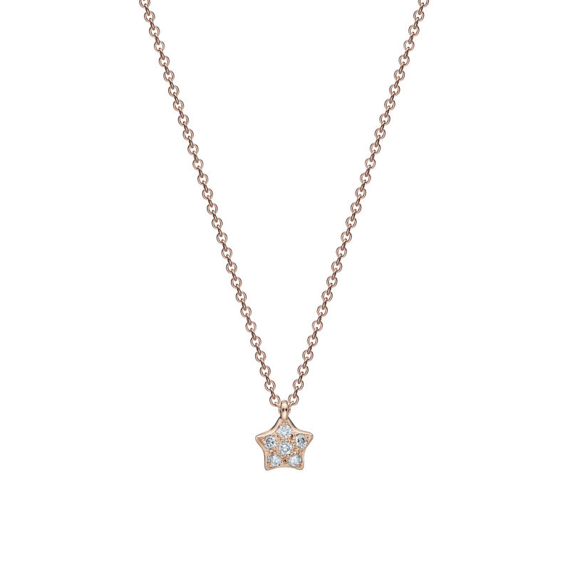 Diamond Star Necklace in Rose Gold