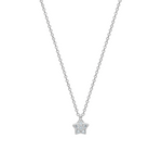 Diamond Star Necklace in White Gold