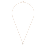 Diamond Moon Necklace in Rose Gold