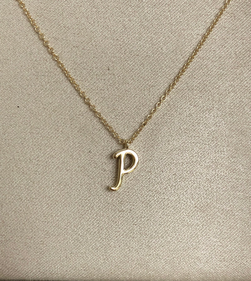 Initial Necklace in Solid Gold