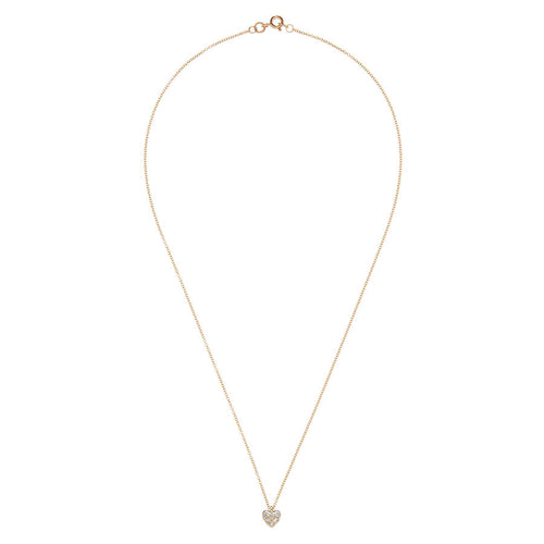 Diamond Heart Necklace in Yellow Gold