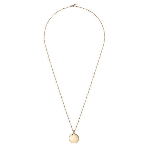 Solid Gold Disc Necklace