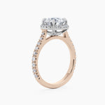 Large Halo Round Brilliant Cut Diamond Engagement Ring in Rose Gold