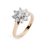 Daisy Cluster Diamond Engagement Ring in Rose Gold