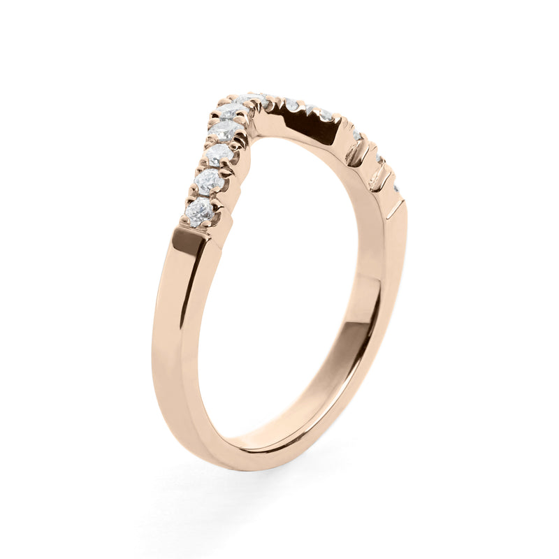 Vintage Style Shaped Wedding Ring in Rose Gold