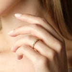 Oval Pod Diamond Ring in Yellow Gold