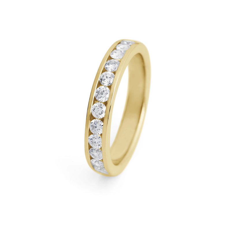 Channel Set Diamond Ring in Yellow Gold