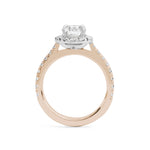 Oval Cut Diamond Halo Engagement Ring in Rose Gold