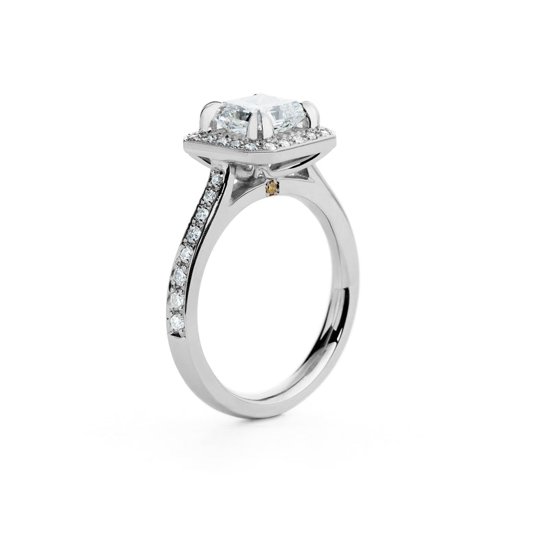 Angular Radiant Cut Diamond Engagement Ring in Platinum