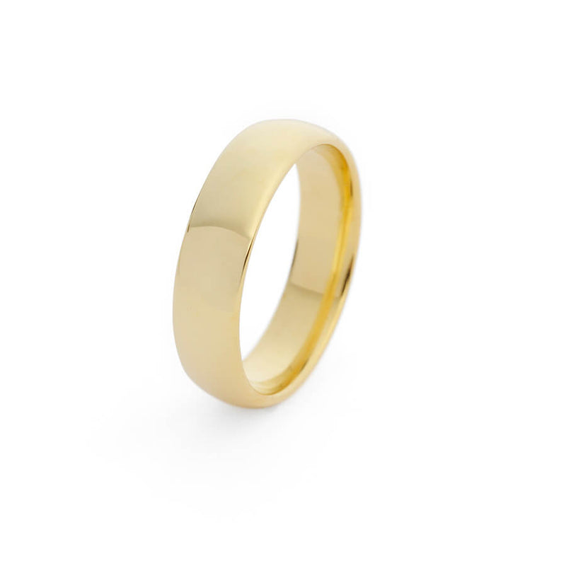 Classic Sculpted Solid Gold Men's Wedding Ring