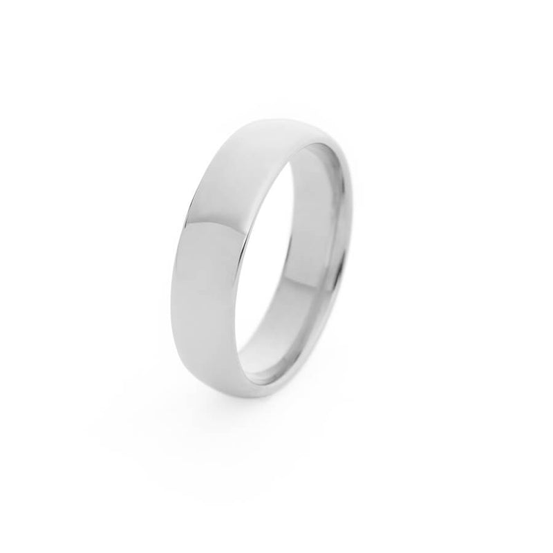 Classic Sculpted Solid Platinum Men's Wedding Ring
