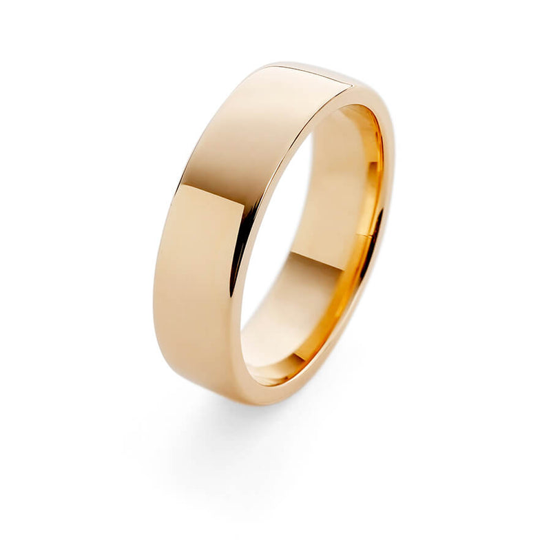 Classic Sculpted Solid Rose Gold Men's Wedding Ring