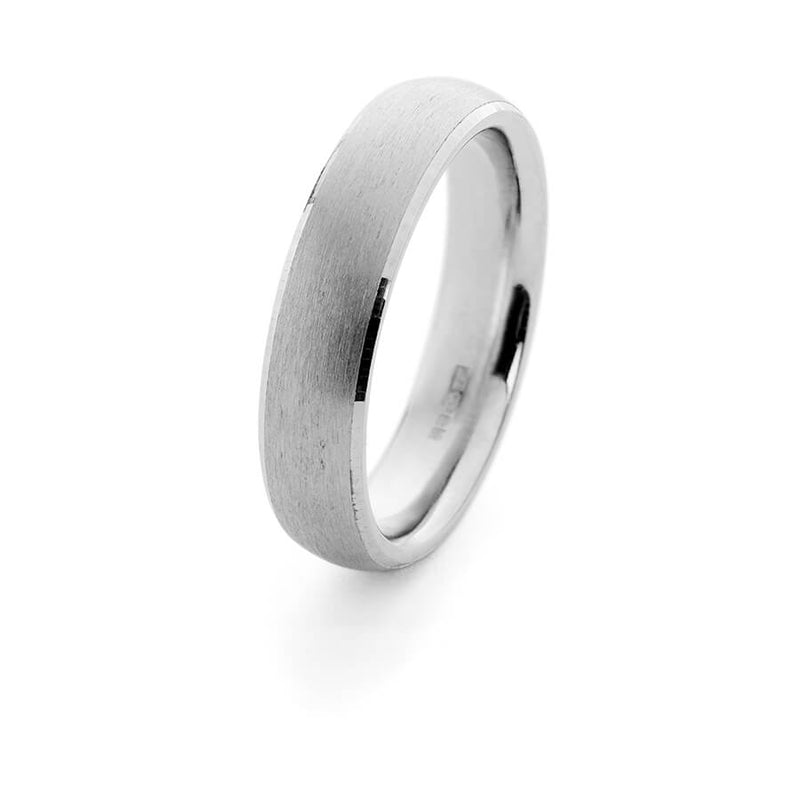 Classic Bevelled Solid Platinum Men's Wedding Ring