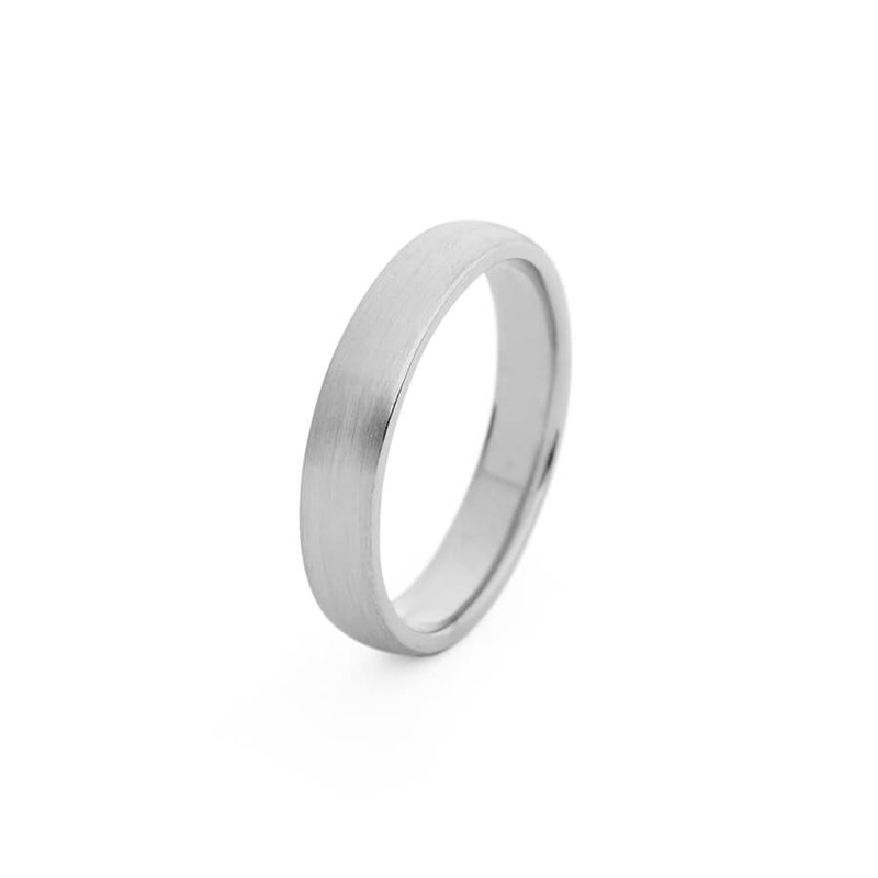 Compact Matt Finish Solid Platinum Men's Wedding Ring